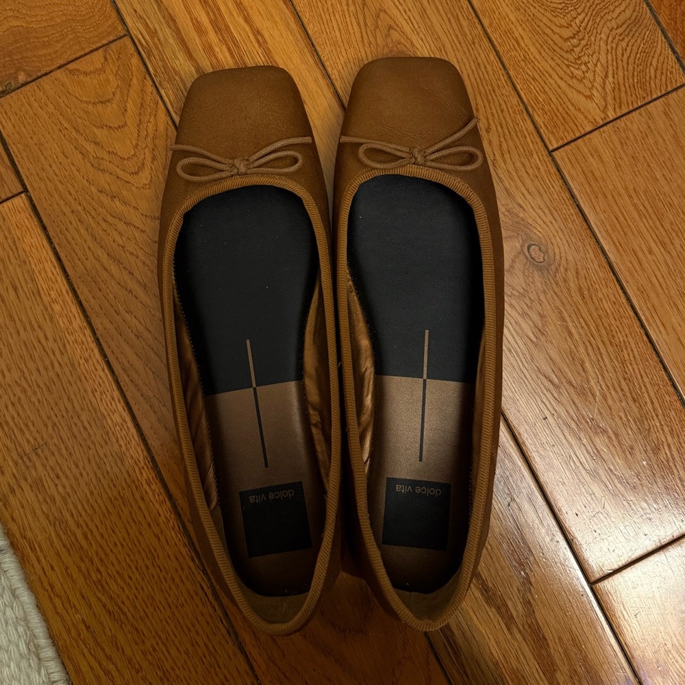 Dolce Vita Brown Square-Toe Ballet Flats